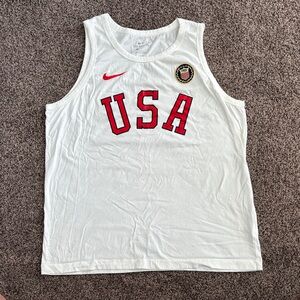 Like New Men’s Nike White Tank Top with Red USA Design